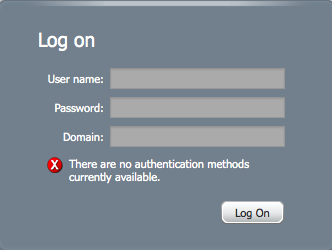 There are no authentication methods currently available image